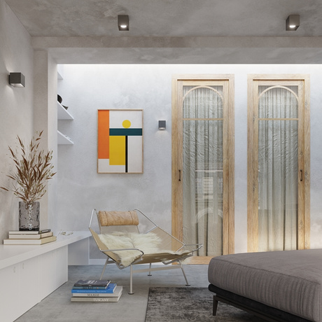 Applique QUAD 1 anthracite + 1x ampoule LED G9 3000K chaude 4,5W 510lm