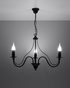 Lustre MINERWA 3 noir + 3x ampoule LED E14 4000K Froid 7.5W 650lm
