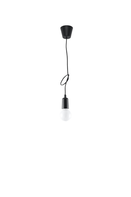 DIEGO 1 lampe suspendue noire + 1x ampoule LED E27 4000K Cold 7,5W 650lm