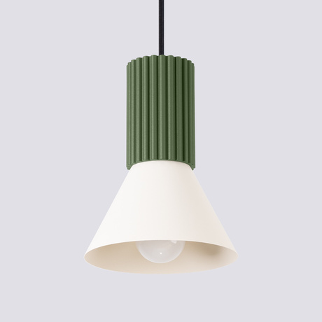 Lampe suspendue ESTRIA 1 beige/vert olive