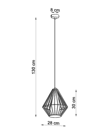 Lampe suspendue DEMI noire + 1x ampoule LED E27 4000K Cold 7,5W 650lm