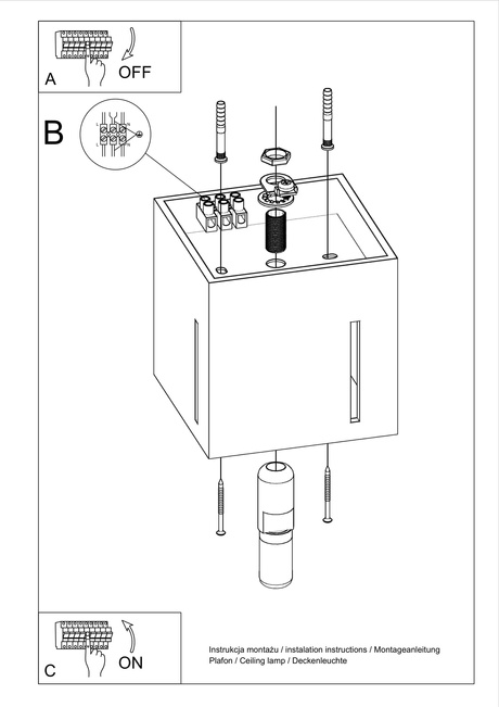 Plafond PIXAR gris + 1x ampoule LED G9 3000K Warm 4.5W 510lm