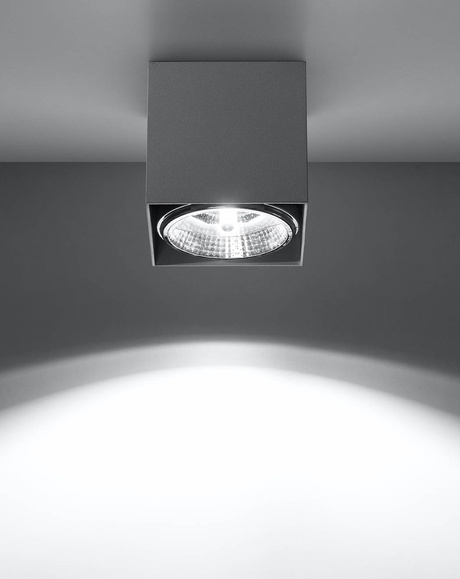Plafond BLAKE gris + 1x ampoule LED GU10 AR111 3000K Warm 12W 800lm