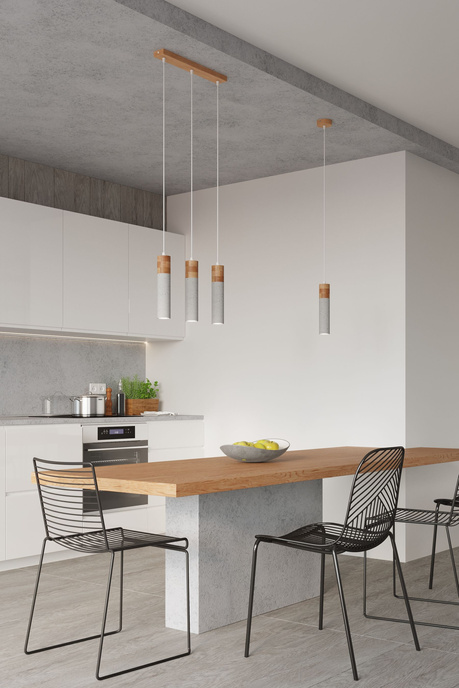 ZANE 3 lampe suspendue grise + 3x ampoule LED GU-10 4000K Cold 7W 630lm