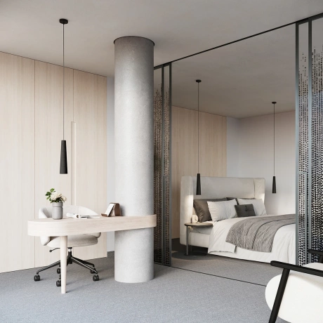 Lampe suspendue ELECTRA béton noir