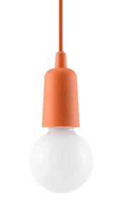 DIEGO 1 lampe suspendue orange + 1x ampoule LED E27 4000K Cold 7,5W 650lm