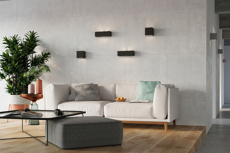 Applique en céramique VEGA noir + 1x ampoule LED E27 4000K Cold 7.5W 650lm