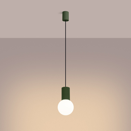 Lampe pendante HALO 1 vert olive