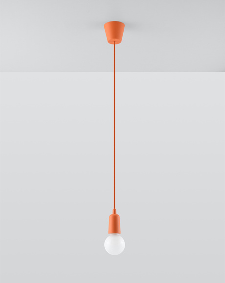 DIEGO 1 lampe suspendue orange + 1x ampoule LED E27 3000K Warm 7,5W 620lm