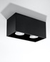Plafond QUAD MAXI black+ 2x ampoule LED GU-10 3000K Warm 7W 620lm