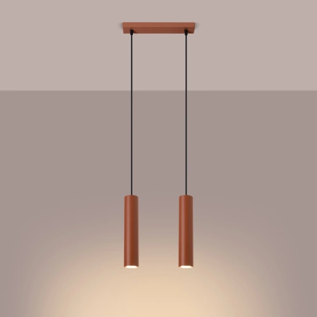 Lampe suspendue LAGOS 2 rouge ocre