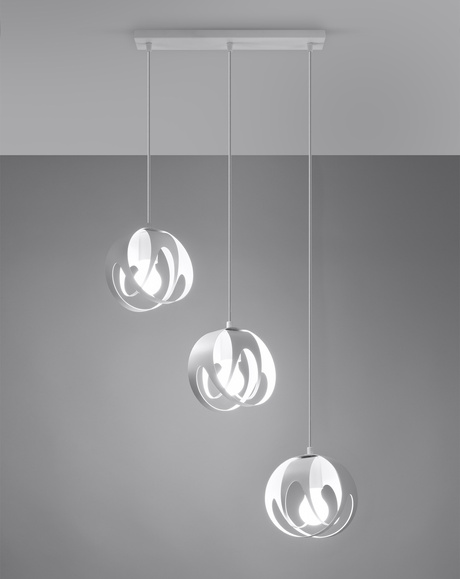 TULOS 3L lampe suspendue blanche + 3x ampoule LED E27 3000K Warm 7.5W 620lm