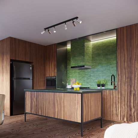 Applique WINX noir/chrome + 1x ampoule LED GU-10 4000K froide 7W 530lm