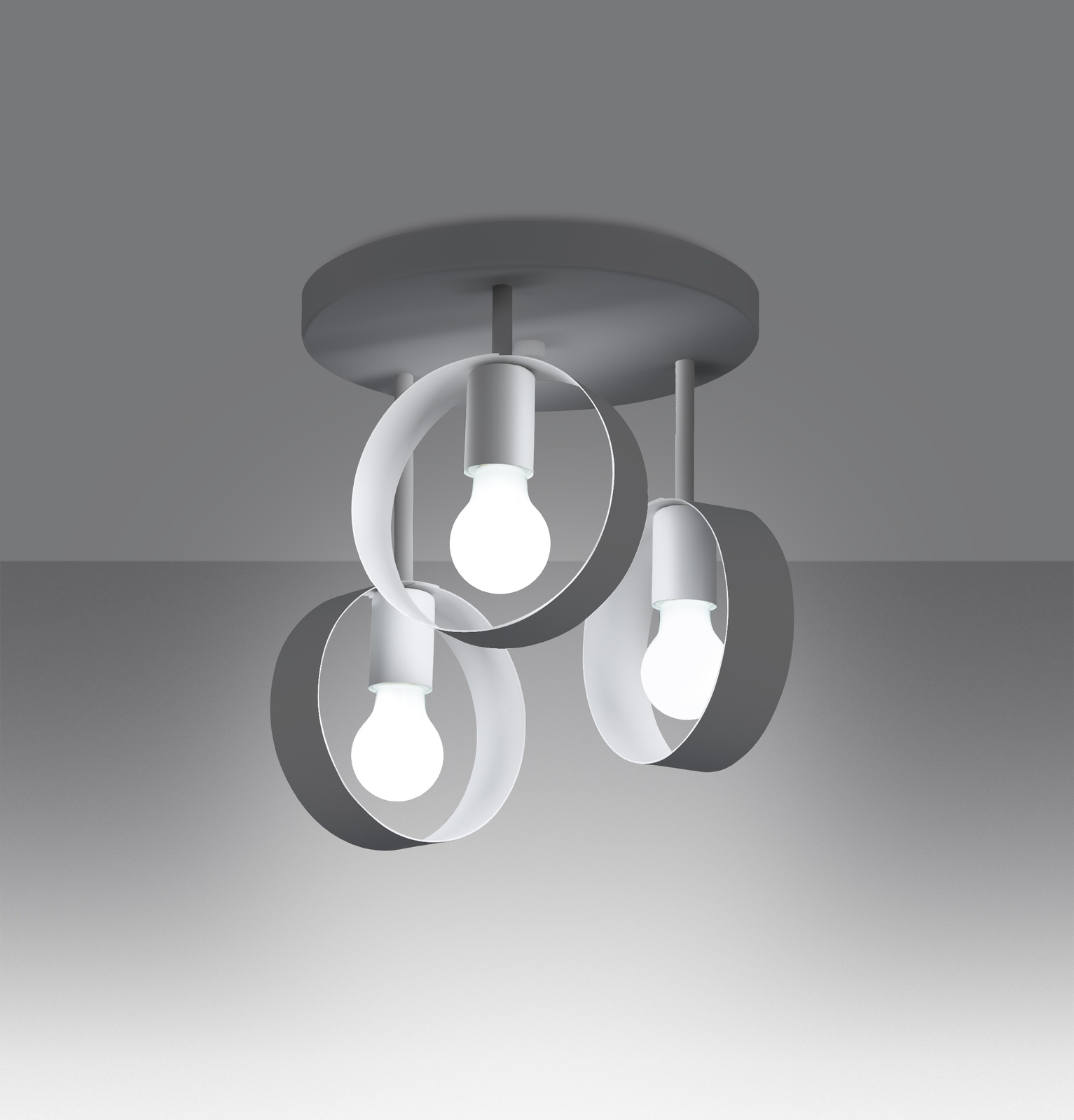 Plafond TITRAN 3 blanc + 3x ampoule LED E27 4000K Froid 7.5W 690lm