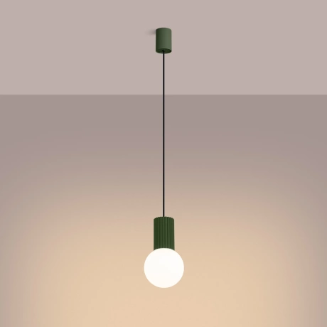Lampe pendante HALO 1 vert olive