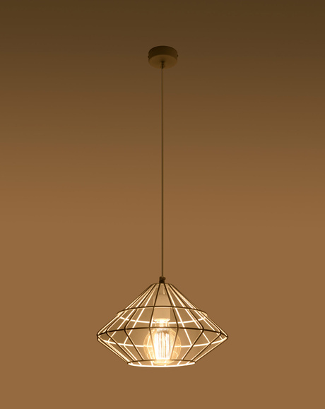 Lampe suspendue UMBERTO blanche + 1x ampoule LED E27 3000K Warm 7,5W 620lm