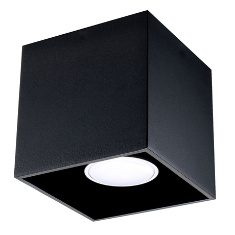 Plafond QUAD 1 noir + 1x ampoule LED GU-10 4000K Froid 7W 630lm