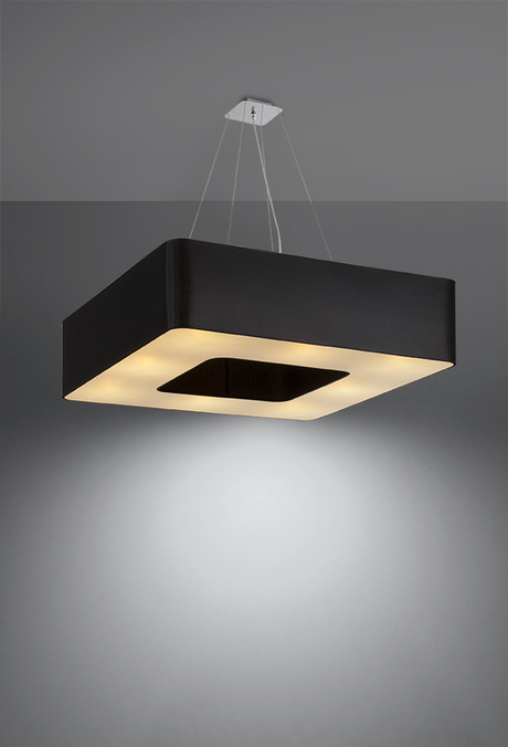 Lustre URANO 80 noir + 8x ampoule LED E27 4000K Froid 7.5W 650lm