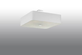 Plafond LOKKO 55 blanc + 5x ampoule LED E27 3000K Warm 7.5W 620lm