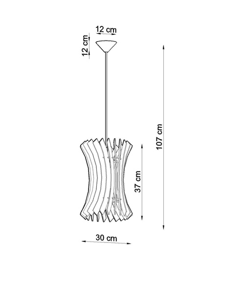 Lampe suspendue ORIANA bois naturel + 1x ampoule LED E27 4000K Froid 7,5W 650lm
