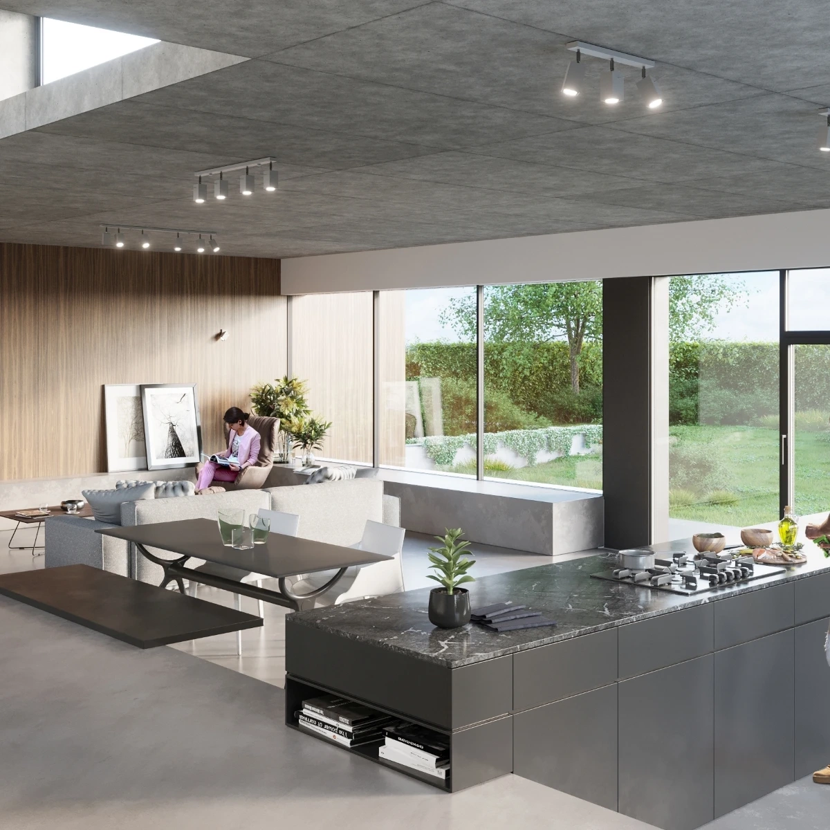 Plafonnier MERIDA 6L gris