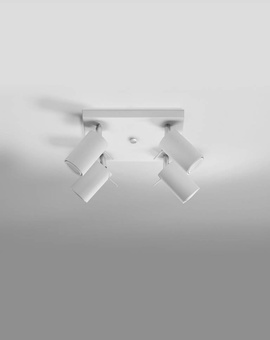 Plafond RING 4 blanc + 4x ampoule LED GU-10 3000K Warm 7W 620lm