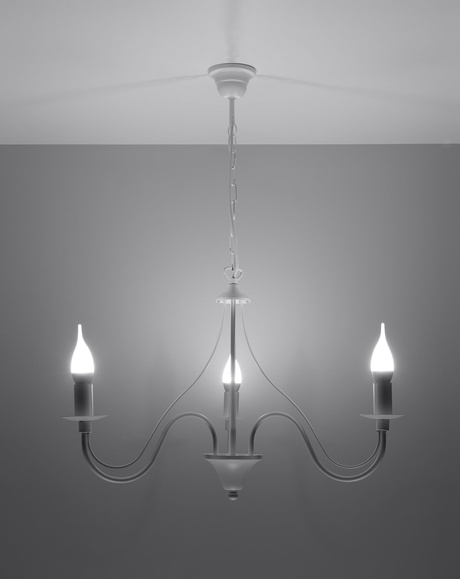 Lustre MINERWA 3 blanc + 3x ampoule LED E14 4000K Froid 7.5W 650lm