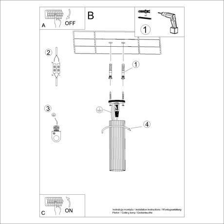 Plafonnier KARBON 20 taupe