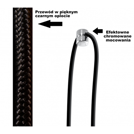 Lampe suspendue EDISON 3 noir + 3x ampoule LED E27 4000K Froid 7,5W 650lm