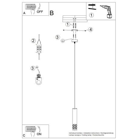 Lampe suspendue LIRO 1 blanc