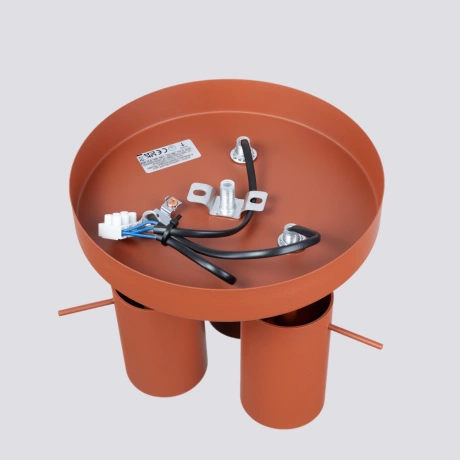 Plafonnier RING 3P rouge ochra
