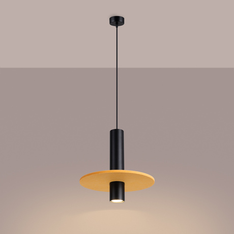 Lampe suspendue PELTA 1 noir/jaune