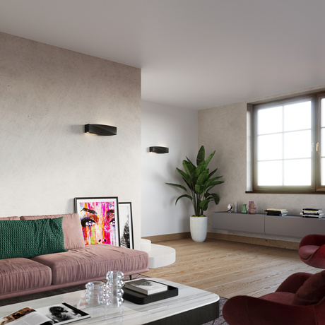 Applique en céramique SIGMA noir + 1x ampoule LED E27 3000K Warm 7.5W 620lm