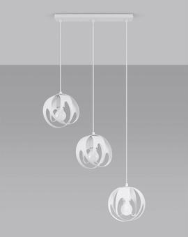 TULOS 3L lampe suspendue blanche + 3x ampoule LED E27 3000K Warm 7.5W 620lm