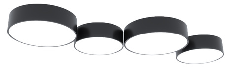 Plafond ARENA 35 BLACK + 2x ampoule LED E27 4000K Cold 7.5W 650lm