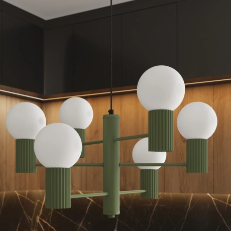 Lustre HALO 6 vert olive