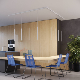 Lampe suspendue, 8 points, système de rail triphasé, PASTELO