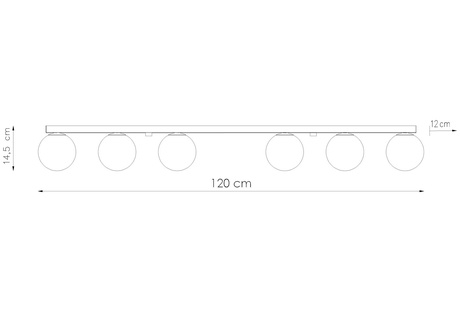 Plafond YOLI 6 noir + 6x ampoule LED G9 4000K froid 4.5W 460lm