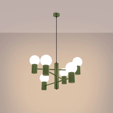 Lustre HALO 6 vert olive