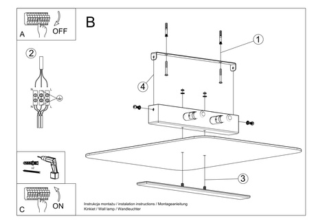 Plafond AZALIA + 4x ampoule LED G9 3000K Warm 4.5W 510lm