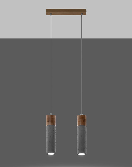 ZANE 2 lampe suspendue grise + 2x ampoule LED GU-10 3000K Warm 7W 620lm