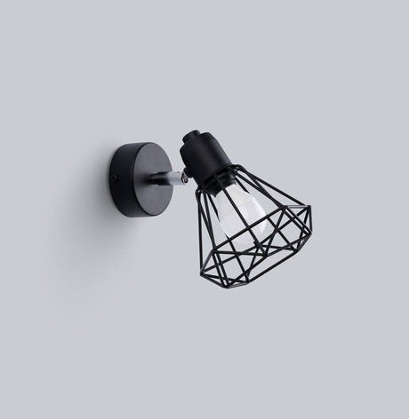 Applique ARTEMIS 1 noire + 1x ampoule LED E14 4000K froide 7.5W 680lm