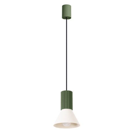 Lampe suspendue ESTRIA 1 beige/vert olive