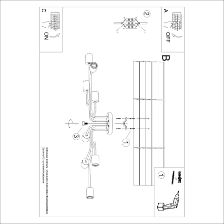 Lustre TIMBO 8 blanc