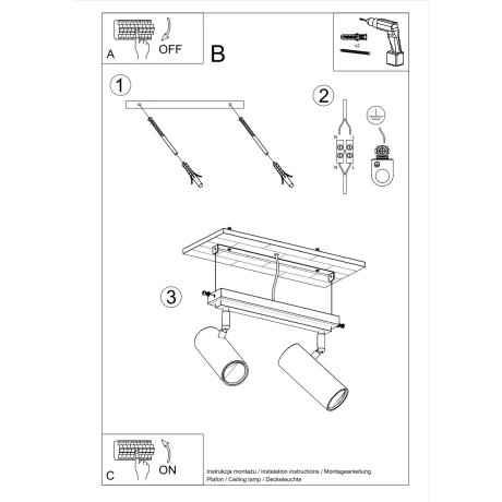 Plafonnier DIREZIONE 2 noir