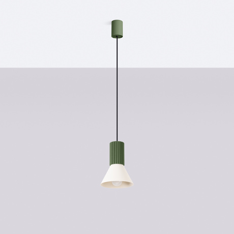 Lampe suspendue ESTRIA 1 beige/vert olive