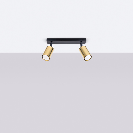 Plafond WINX 2 noir/doré + 2x ampoule LED GU-10 3000K Warm 7W 510lm