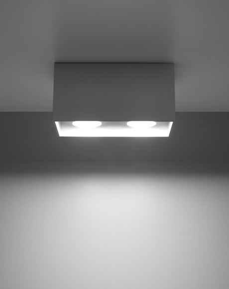 Plafond QUAD MAXI gris + 2x ampoule LED GU-10 3000K Warm 7W 620lm