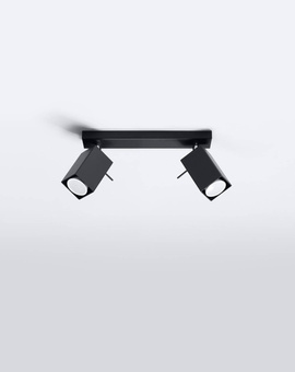 Plafond MERIDA 2 noir + 2x ampoule LED GU-10 3000K Warm 7W 620lm