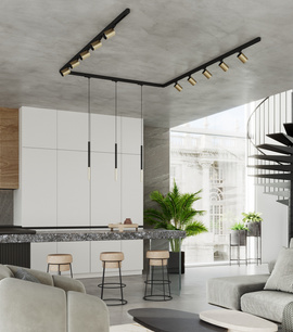 Plafonnier/pendentif, 13 spots, système de rail triphasé, TIVA/MOZICA